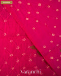 Rani Pink Bandhani Pure Chiniya Silk Saree — Border