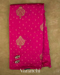 Rani Pink Bandhani Pure Chiniya Silk Saree — Full Saree