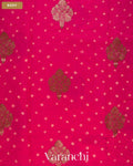 Rani Pink Bandhani Pure Chiniya Silk Saree — Body