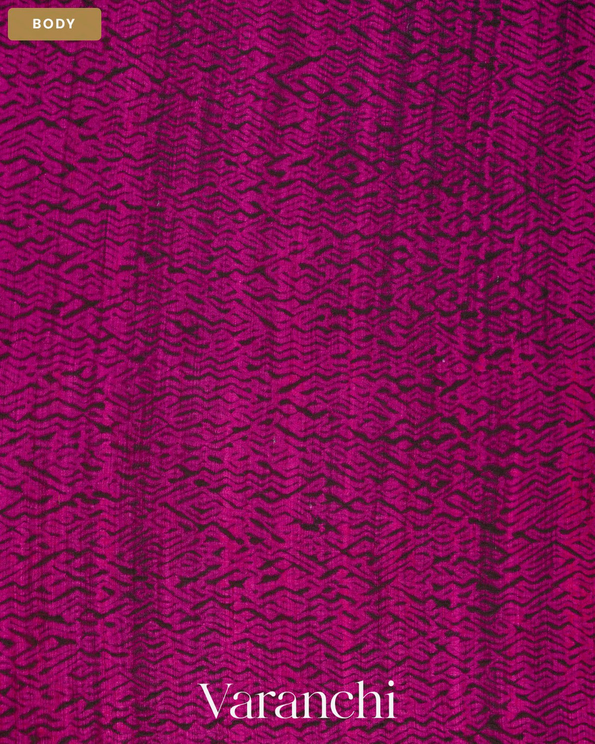 Black Zigzag Striped Pure Matka Silk Handloom Saree — Body