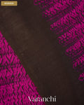 Black Zigzag Striped Pure Matka Silk Handloom Saree — Border