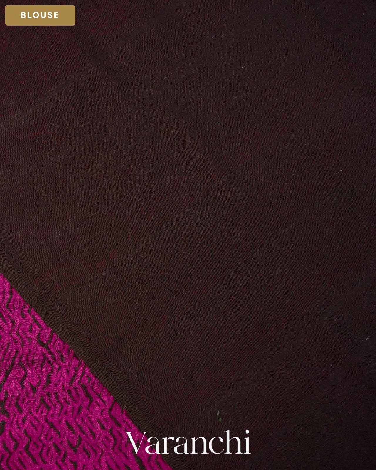 Black Zigzag Striped Pure Matka Silk Handloom Saree — Blouse