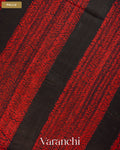 Black Zigzag Striped Pure Matka Silk Handloom Saree — Pallu