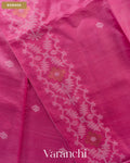 Rose Pink Pure Tussar Silk Saree — Border