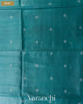 Teal Blue Jamdani Pure Tussar Silk Handloom Saree — Body