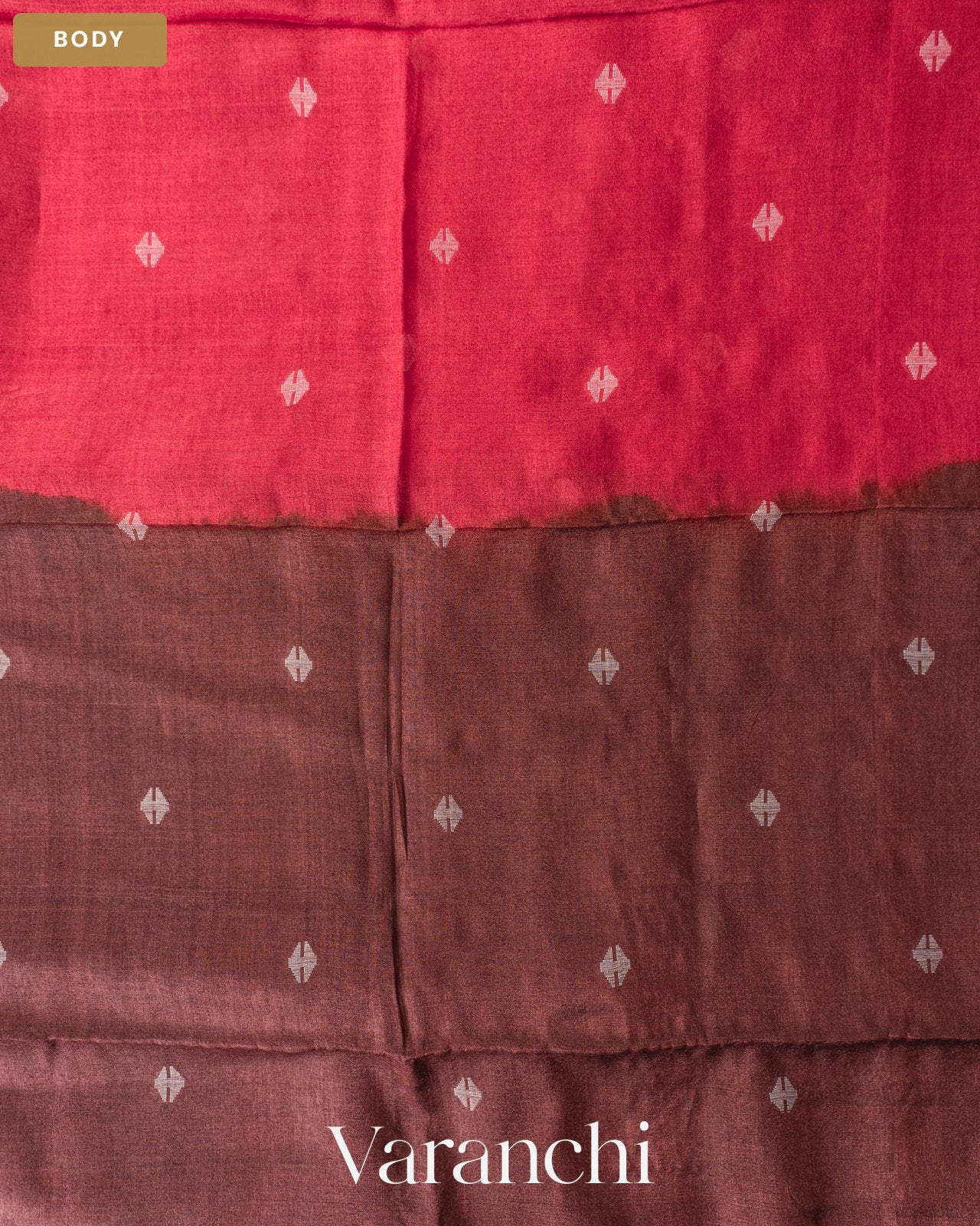 Maroon Pure Tussar Silk Handloom Saree — Body
