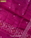 Dark Pink Jamdani Pure Tussar Silk Handloom Saree — Blouse