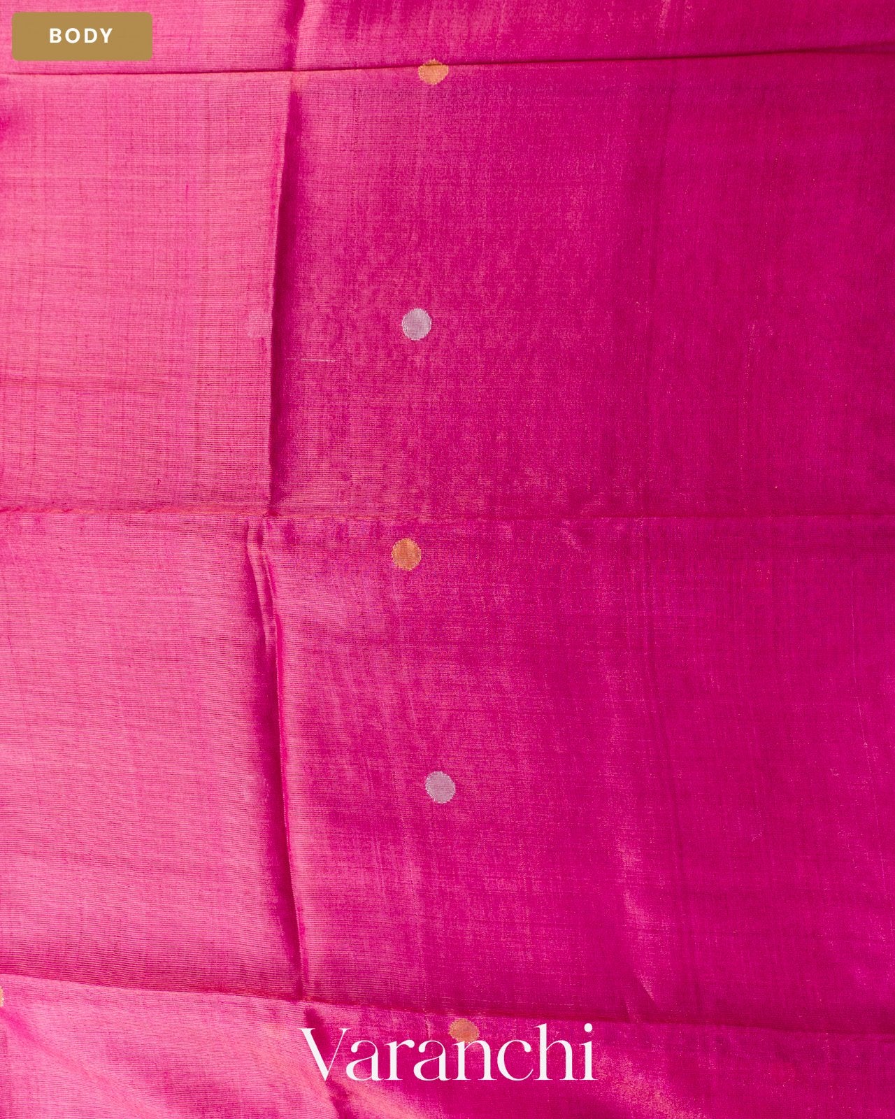 Rani Pink Pure Tussar Silk Saree — Body