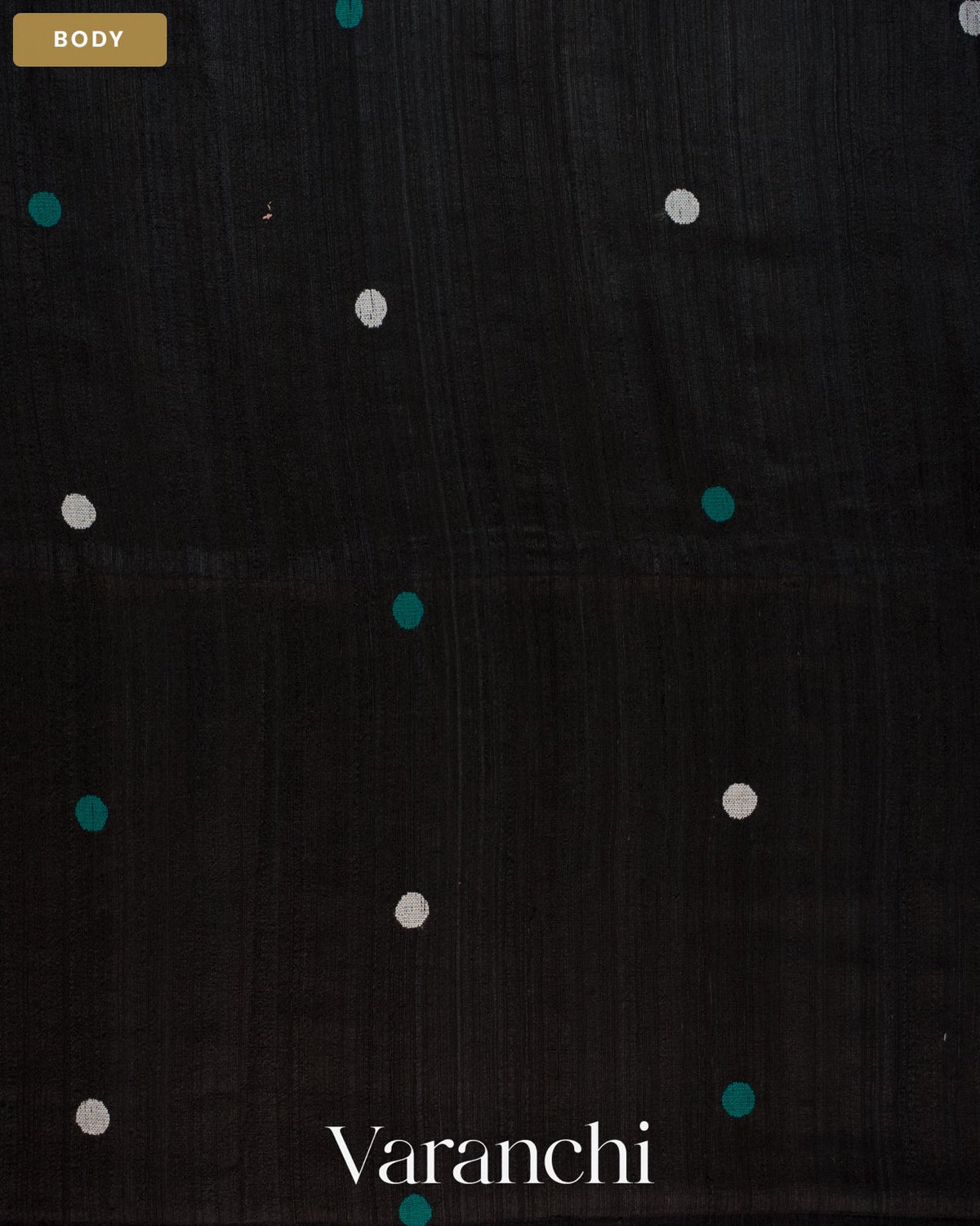 Black Pure Matka Silk Handloom Saree — Body
