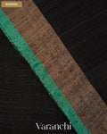 Black Pure Matka Silk Handloom Saree — Border