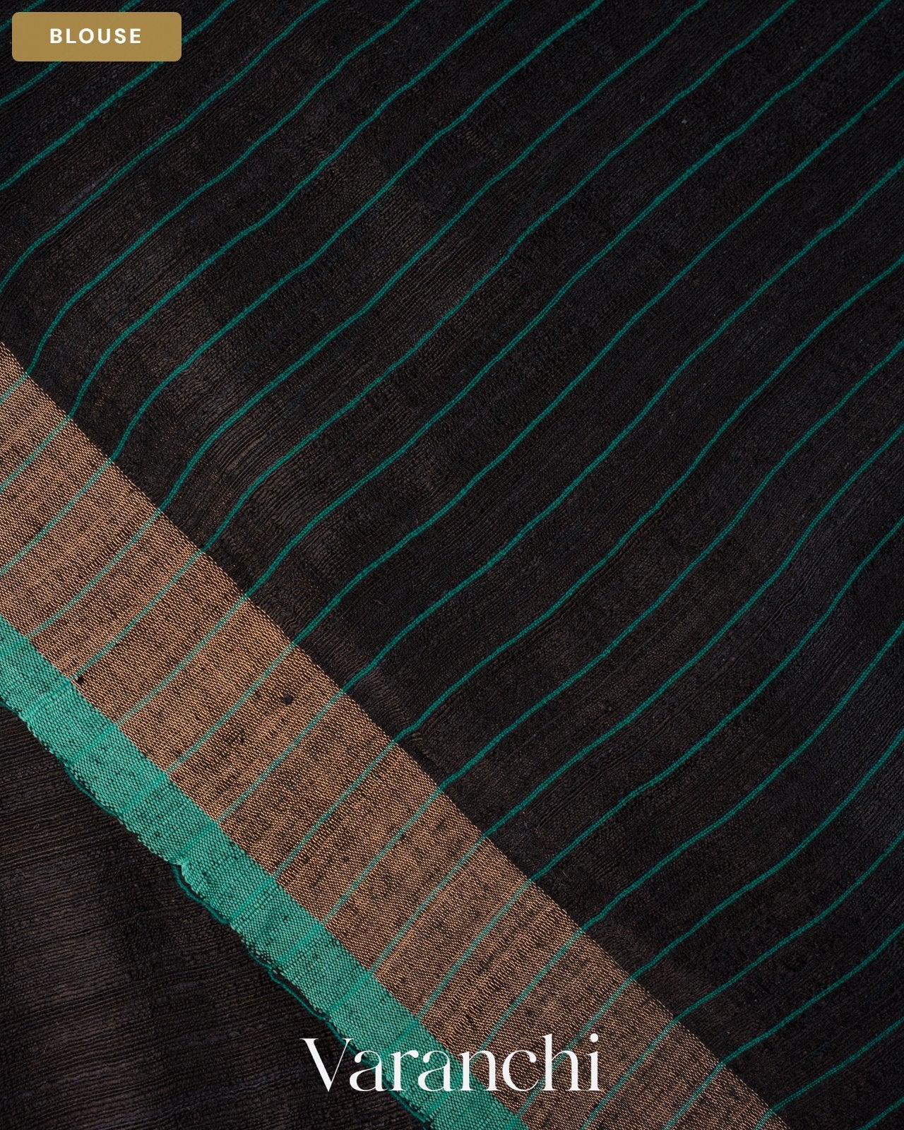 Black Pure Matka Silk Handloom Saree — Blouse
