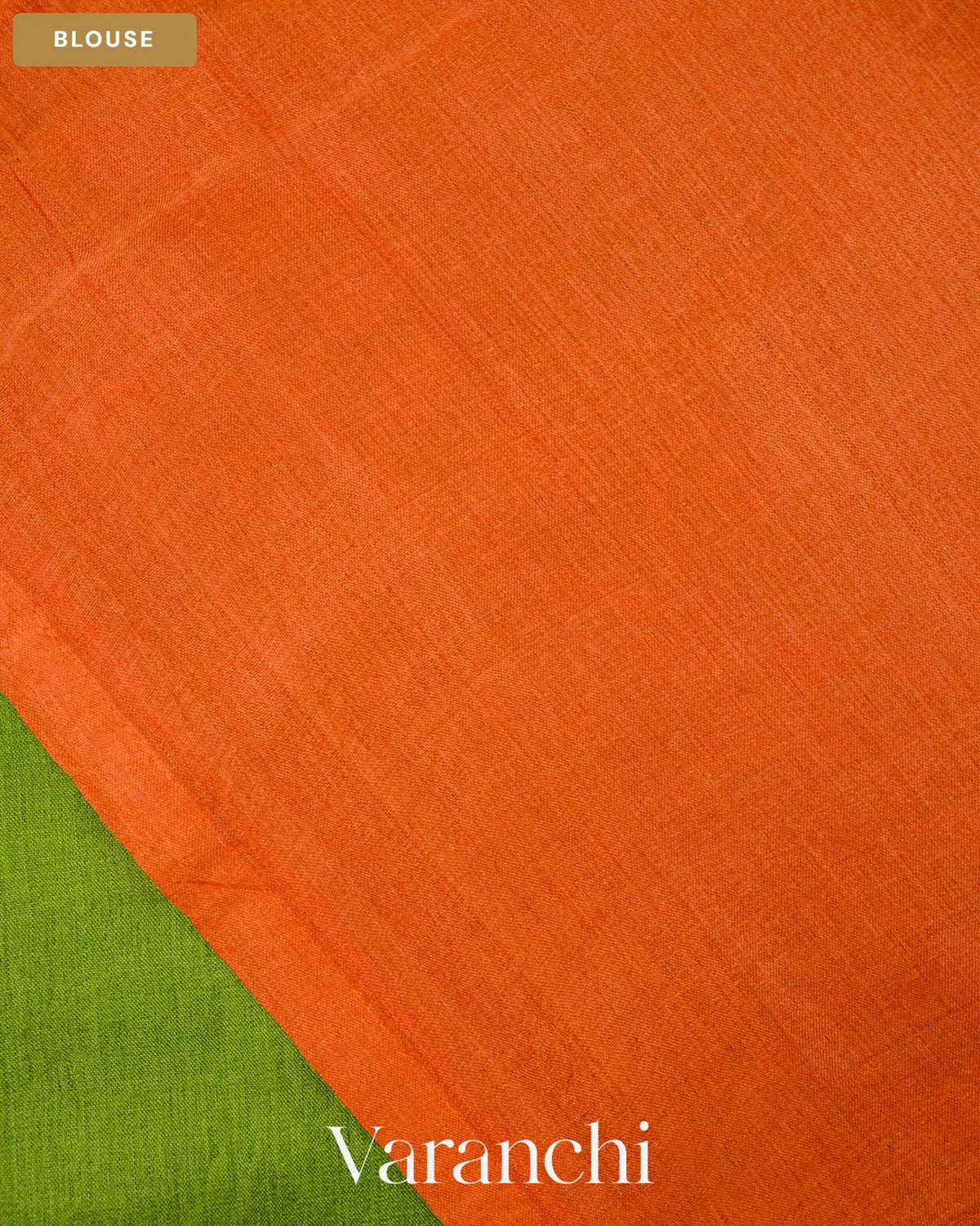 Parrot Green Jamdani Pure Tussar Silk Handloom Saree — Blouse