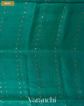 Peacock Blue Sequin with Jamdani Paithani Pallu Pure Muslin Silk Handloom Saree — Body