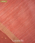 Peach Sequin with Jamdani Paithani Pallu Pure Muslin Silk Handloom Saree — Blouse