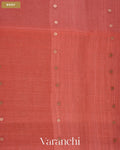 Peach Sequin with Jamdani Paithani Pallu Pure Muslin Silk Handloom Saree — Body