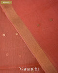 Peach Sequin with Jamdani Paithani Pallu Pure Muslin Silk Handloom Saree — Border