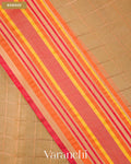 Beige Checkered Pure Tussar Silk Saree — Border