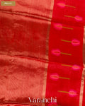 Rusty Red Jamdani Pure Silk Linen Handloom Saree — Pallu