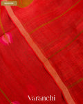 Rusty Red Jamdani Pure Silk Linen Handloom Saree — Border