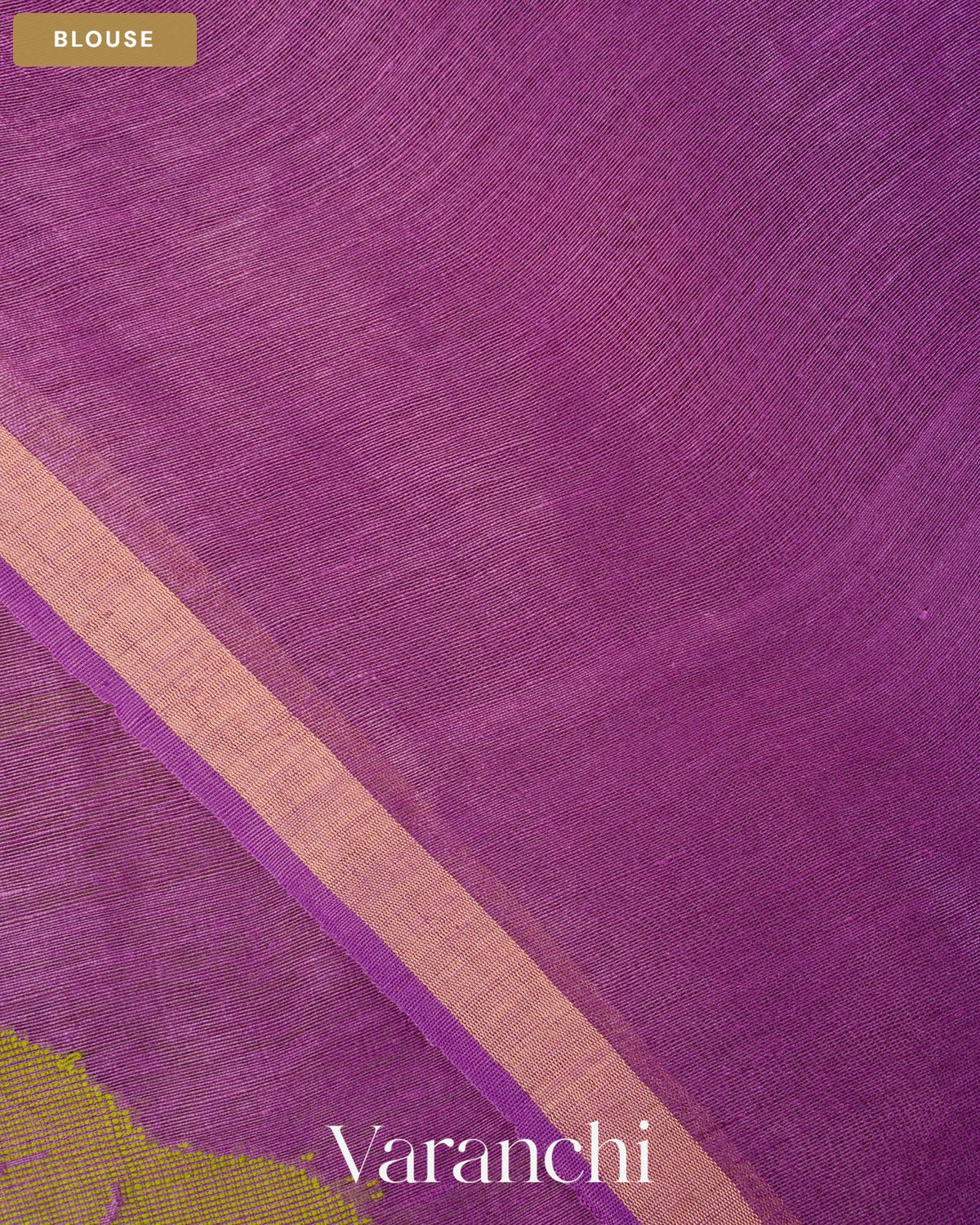 Violet Lotus Jamdani Pure Silk Linen Handloom Saree — Blouse