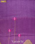 Violet Lotus Jamdani Pure Silk Linen Handloom Saree — Body