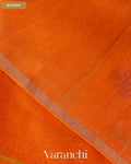 Bright Orange Lotus Jamdani Pure Silk Linen Handloom Saree — Blouse