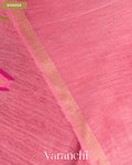 Rose Pink Lotus Jamdani Pure Silk Linen Handloom Saree — Border