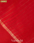 Tulip Red Jamdani Pure Mulberry Silk Handloom Saree — Blouse