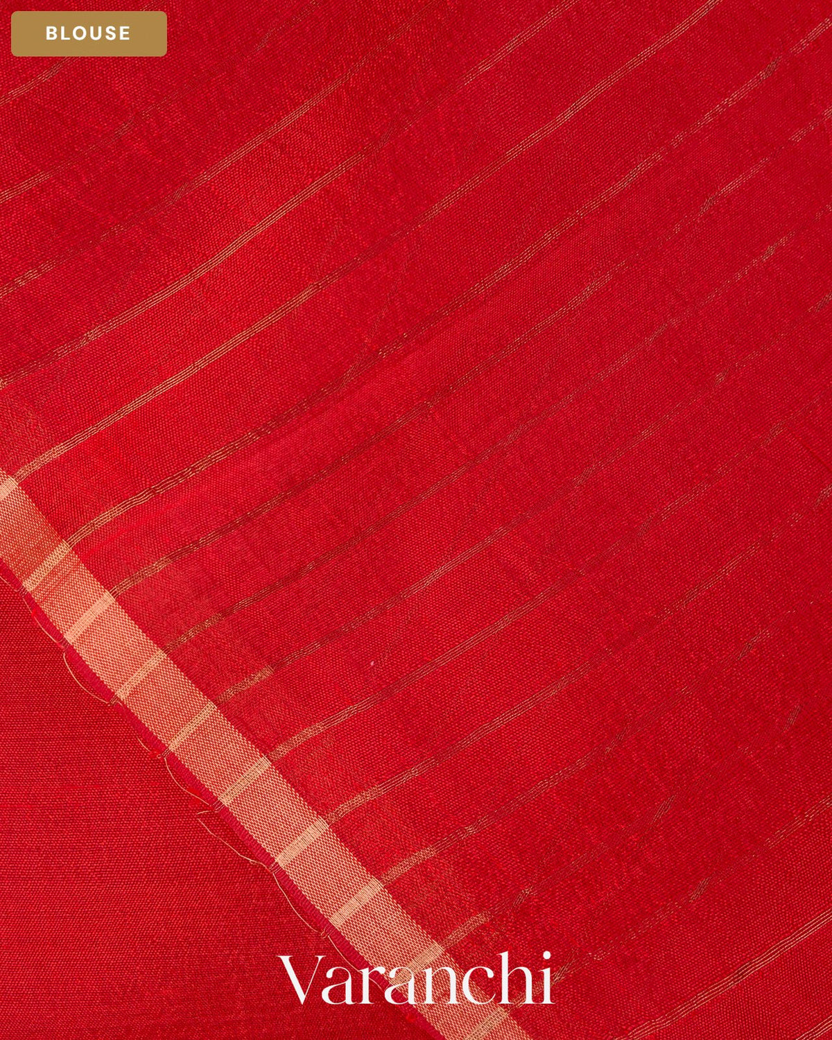 Tulip Red Jamdani Pure Mulberry Silk Handloom Saree — Blouse