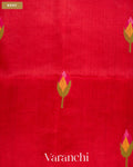 Tulip Red Jamdani Pure Mulberry Silk Handloom Saree — Body