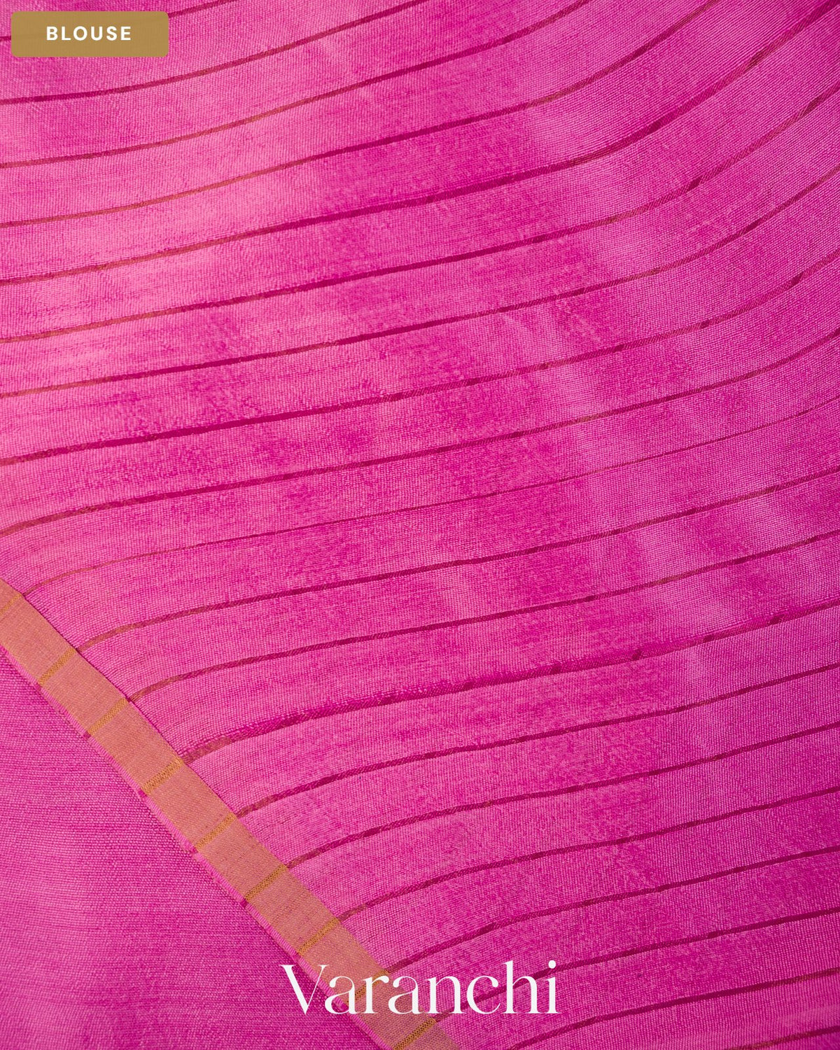 Rose Pink Jamdani Pure Mulberry Silk Handloom Saree — Blouse