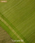 Leafy Green with Sequin Embroidery Pure Muslin Silk Handloom Saree — Blouse
