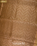 Cocoa Brown with Sequin Embroidery Pure Muslin Silk Handloom Saree — Pallu
