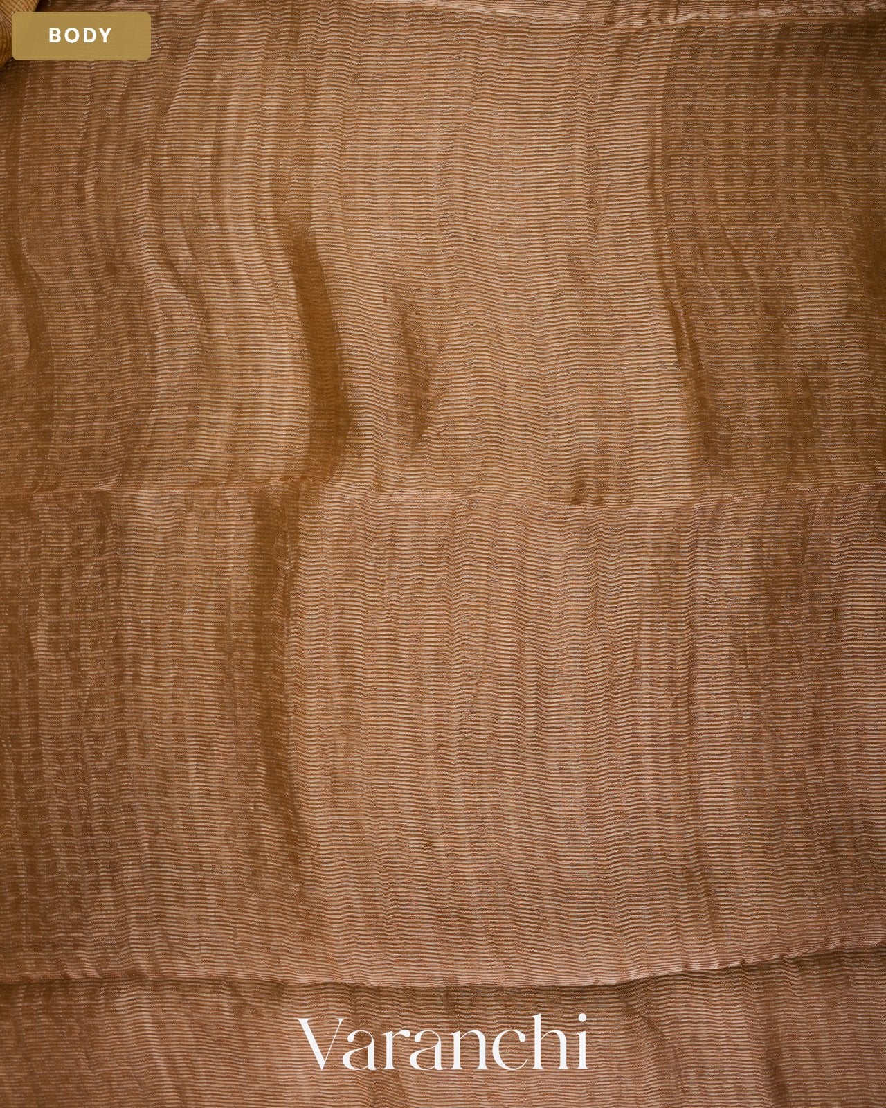 Cocoa Brown with Sequin Embroidery Pure Muslin Silk Handloom Saree — Body
