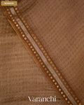 Cocoa Brown with Sequin Embroidery Pure Muslin Silk Handloom Saree — Border
