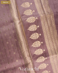 Dusty Mauve Pure Dupion Silk Saree — Pallu