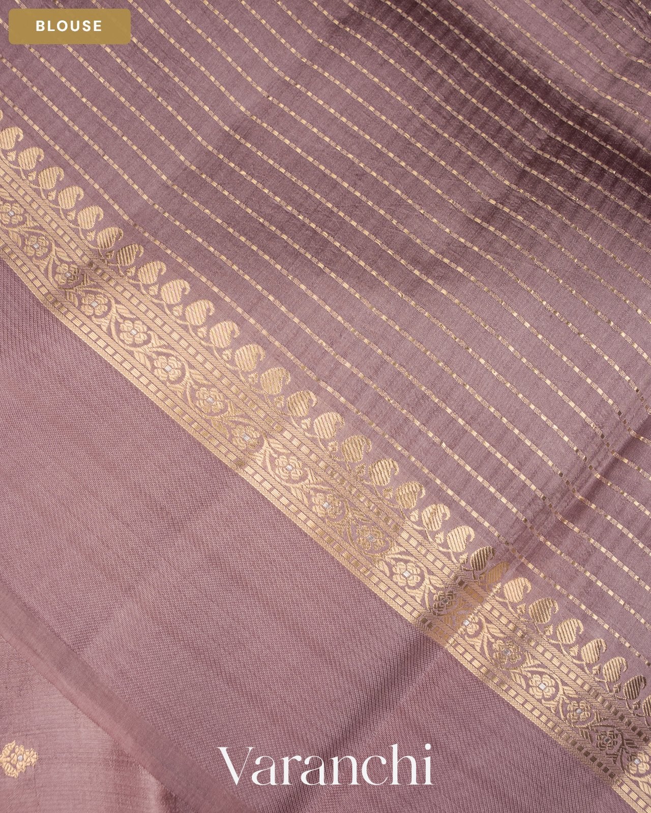 Dusty Mauve Pure Dupion Silk Saree — Blouse