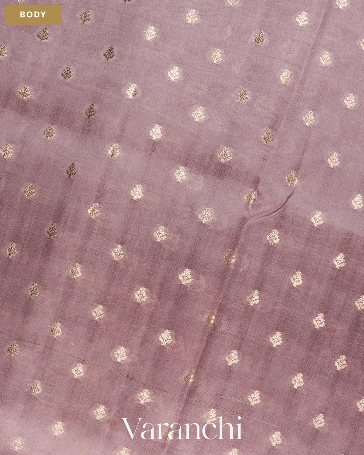Dusty Mauve Pure Dupion Silk Saree — Body