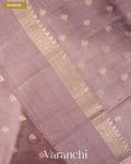 Dusty Mauve Pure Dupion Silk Saree — Border