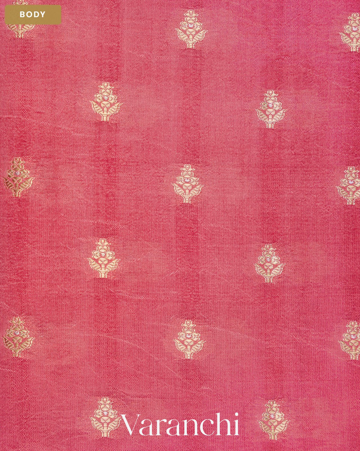 Baby Pink Pure Dupion Silk Saree — Body