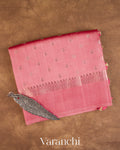 Baby Pink Pure Dupion Silk Saree — Folded