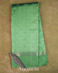 Turquoise Green Pure Dupion Silk Saree — Full Saree