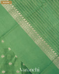 Turquoise Green Pure Dupion Silk Saree — Blouse