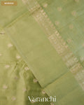 Olive Green Pure Dupion Silk Saree — Border