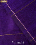 Royal Blue Checkered Pure Raw Silk Handloom Saree — Border
