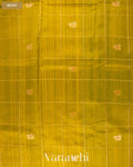 Light Mehandi Green Checks Pure Raw Silk Handloom Saree — Body