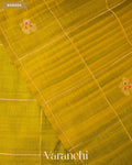 Light Mehandi Green Checks Pure Raw Silk Handloom Saree — Border