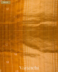Turmeric Yellow Checks Pure Raw Silk Handloom Saree — Pallu