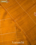 Turmeric Yellow Checks Pure Raw Silk Handloom Saree — Border