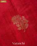 Deep Maroon with Rani Pink Pure Raw Silk Handloom Saree — Body